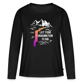 Space River Mountain Imagination - T-shirt manches longues Premium bio Femme - noir - Devant - Julia (174cm)