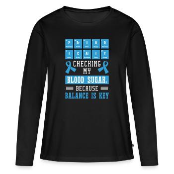 Diabetic Pancreas Diabetes Awareness - Women's Premium Organic Long Sleeve Shirt - black - Front - Julia (174cm)
