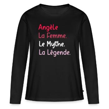 angèle la femme le mythe - T-shirt manches longues Premium bio Femme - noir - Devant - Julia (174cm)