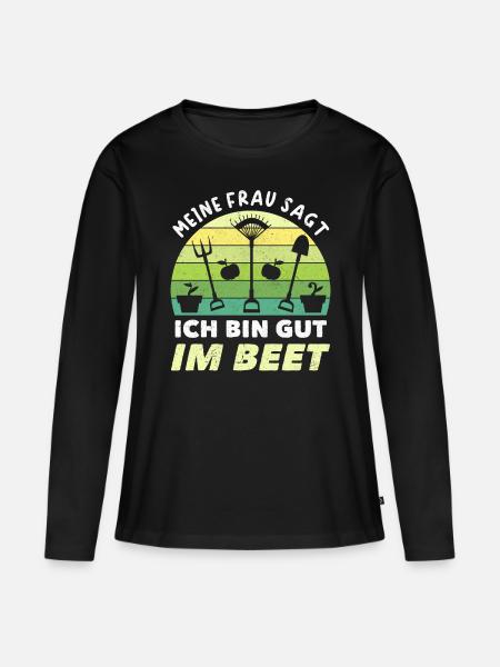 Gärtner Ich Bin Gut Im Beet - Frauen Premium Bio Langarmshirt - Schwarz