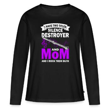 Clarinet - Clarinetist - Orchestra - Women's Premium Organic Long Sleeve Shirt - black - Front - Julia (174cm)