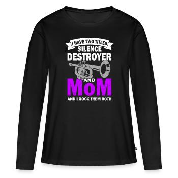 Trompete - Trompeter- Trompetenspieler Orchesta - Frauen Premium Bio Langarmshirt - Schwarz - Vorne - Julia (174cm)