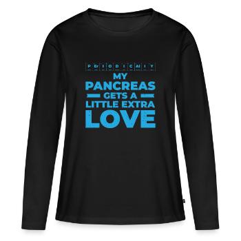 Pancréas diabétique - T-shirt manches longues Premium bio Femme - noir - Devant - Julia (174cm)