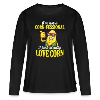 Maïs Agriculture Cultures Agriculture - T-shirt manches longues Premium bio Femme - noir - Devant - Julia (174cm)