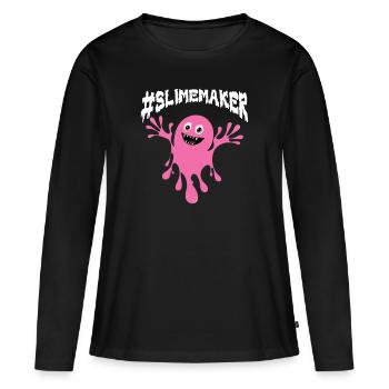 Slime Nerd Lunettes mignonnes adorables pour - T-shirt manches longues Premium bio Femme - noir - Devant - Julia (174cm)