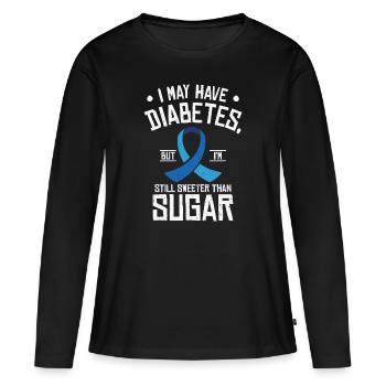 Diabetic Pancreas Diabetes Awareness - Women's Premium Organic Long Sleeve Shirt - black - Front - Julia (174cm)