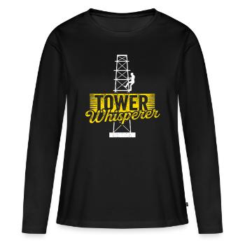 Technicien d’escalade de tour cellulaire - T-shirt manches longues Premium bio Femme - noir - Devant - Julia (174cm)