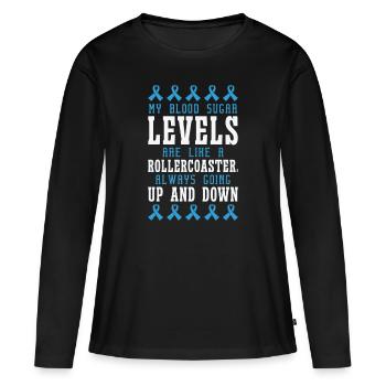 Diabetic Pancreas Diabetes Awareness - Women's Premium Organic Long Sleeve Shirt - black - Front - Julia (174cm)