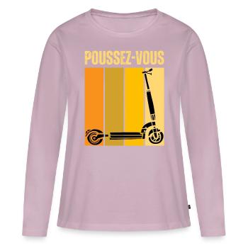 Trot Électrique Freestyle Trottinette Électronique - T-shirt manches longues Premium bio Femme - rose poudré - Devant - Julia (174cm)