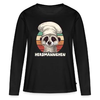 Herdmännchen Erdmännchen Koch - Frauen Premium Bio Langarmshirt - Schwarz - Vorne - Julia (174cm)