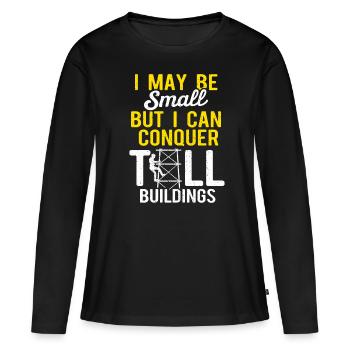 Technicien d’escalade de tour cellulaire - T-shirt manches longues Premium bio Femme - noir - Devant - Julia (174cm)