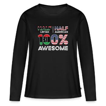 Né en Libye Libye Américains USA - T-shirt manches longues Premium bio Femme - noir - Devant - Julia (174cm)