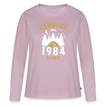 Birthday: Camping since December 1984 Camping - Women's Premium Organic Long Sleeve Shirt - dusky pink - Front - Julia (174cm)