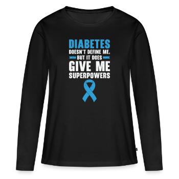Diabetic Pancreas Diabetes Awareness - Women's Premium Organic Long Sleeve Shirt - black - Front - Julia (174cm)