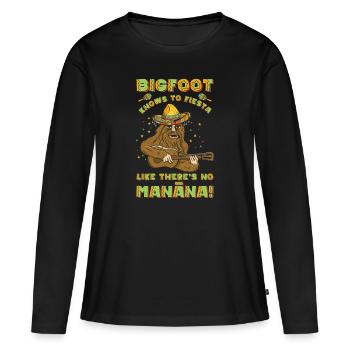 Cinco de Mayo Cryptozoologie Bigfoot Fiesta - T-shirt manches longues Premium bio Femme - noir - Devant - Julia (174cm)
