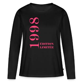 Edition limitée 1998 - T-shirt manches longues Premium bio Femme - noir - Devant - Julia (174cm)