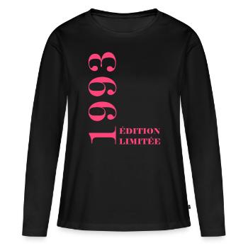 Edition limitée 1993 - T-shirt manches longues Premium bio Femme - noir - Devant - Julia (174cm)