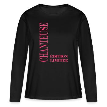 chanteuse - T-shirt manches longues Premium bio Femme - noir - Devant - Julia (174cm)