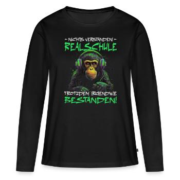Realschule bestanden - Schulabschluss - Frauen Premium Bio Langarmshirt - Schwarz - Vorne - Julia (174cm)