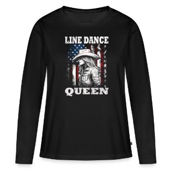 Line Dance | Country Music Line Dancing - Women's Premium Organic Long Sleeve Shirt - black - Front - Julia (174cm)