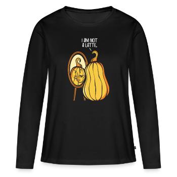 Pumpkin Latte Lover Café Pumpkin Spice Latte - T-shirt manches longues Premium bio Femme - noir - Devant - Julia (174cm)