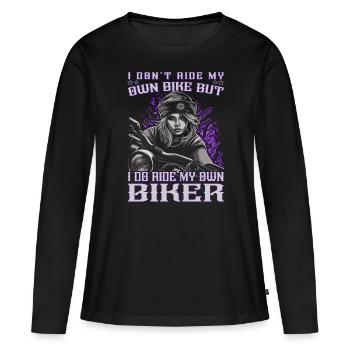 Motard - Motard / Motard Femmes - T-shirt manches longues Premium bio Femme - noir - Devant - Julia (174cm)