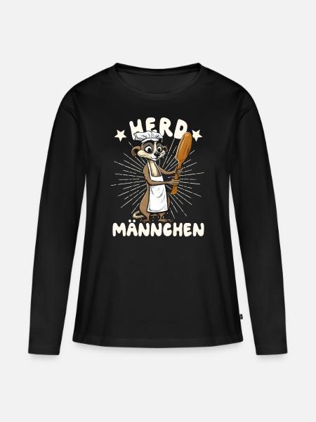 Herdmännchen Erdmännchen Koch - Frauen Premium Bio Langarmshirt - Schwarz