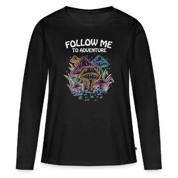 Trippy Mushroom Magic Mushrooms Psychédélique - T-shirt manches longues Premium bio Femme - noir - Devant - Julia (174cm)