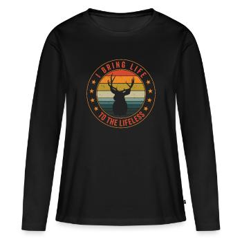 Taxidermiste Remplissage d’assemblage de taxidermie - T-shirt manches longues Premium bio Femme - noir - Devant - Julia (174cm)