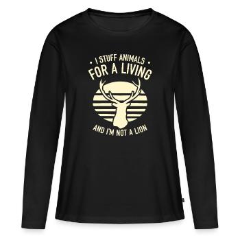 Taxidermiste Remplissage d’assemblage de taxidermie - T-shirt manches longues Premium bio Femme - noir - Devant - Julia (174cm)
