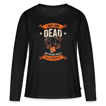 Taxidermiste Remplissage d’assemblage de taxidermie - T-shirt manches longues Premium bio Femme - noir - Devant - Julia (174cm)