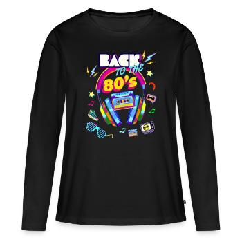 I'm Back To 80's Graphic Design - T-shirt manches longues Premium bio Femme - noir - Devant - Julia (174cm)