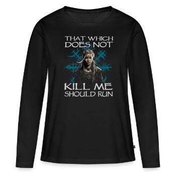 Vikings | Nordic Vikinger | Shield Maiden - Women's Premium Organic Long Sleeve Shirt - black - Front - Julia (174cm)