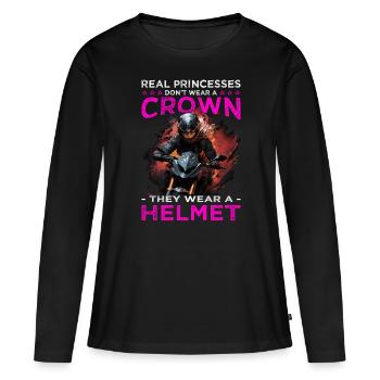 Motard - Motard / Motard Femme - T-shirt manches longues Premium bio Femme - noir - Devant - Julia (174cm)