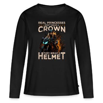 Motard - Motard / Motard Femme - T-shirt manches longues Premium bio Femme - noir - Devant - Julia (174cm)