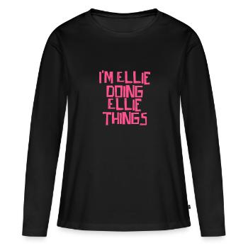 Je suis Ellie en train de faire des choses à Ellie - T-shirt manches longues Premium bio Femme - noir - Devant - Julia (174cm)