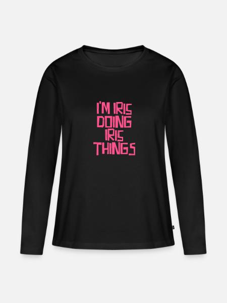 I'm Iris doing Iris things - Frauen Premium Bio Langarmshirt - Schwarz