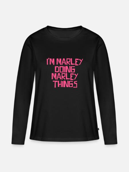 I'm Marley doing Marley things - Frauen Premium Bio Langarmshirt - Schwarz