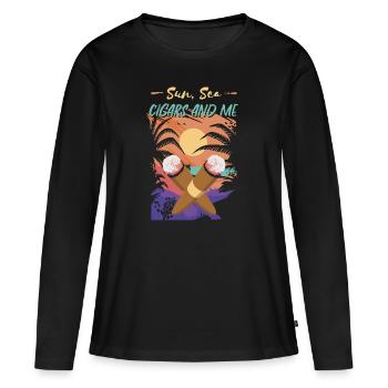 Fumeurs de cigares Fumeurs de cigares - T-shirt manches longues Premium bio Femme - noir - Devant - Julia (174cm)