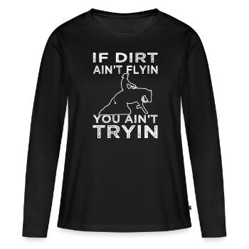 Western Riding - Western Rider - Western Horse - T-shirt manches longues Premium bio Femme - noir - Devant - Julia (174cm)