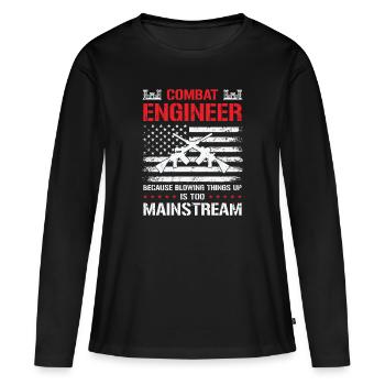 Combat Engineer Engineering Armee - Frauen Premium Bio Langarmshirt - Schwarz - Vorne - Julia (174cm)
