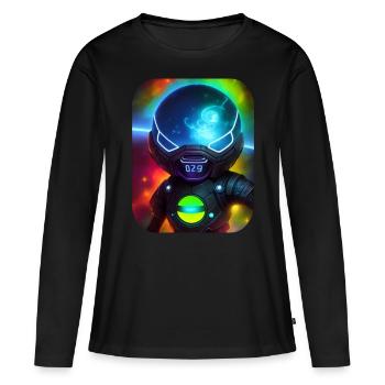 Astronaute de l’espace - T-shirt manches longues Premium bio Femme - noir - Devant - Julia (174cm)