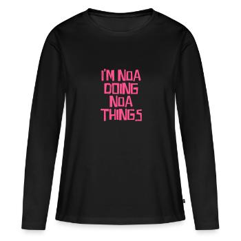Je suis Noa en train de faire des choses Noa - T-shirt manches longues Premium bio Femme - noir - Devant - Julia (174cm)