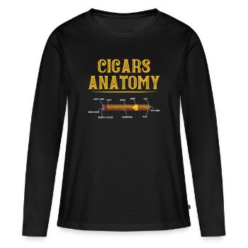 Fumeurs de cigares Fumeurs de cigares - T-shirt manches longues Premium bio Femme - noir - Devant - Julia (174cm)