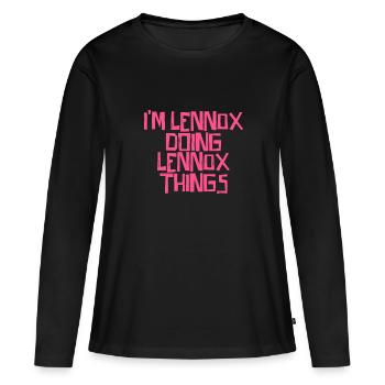 I'm Lennox doing Lennox things - Frauen Premium Bio Langarmshirt - Schwarz - Vorne - Julia (174cm)