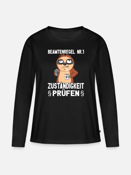 Beamtensprüche - öffentlicher Dienst - Faultier - Frauen Premium Bio Langarmshirt - Schwarz