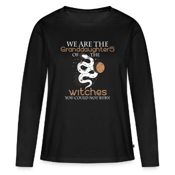 We are the granddaughters of the witches - Frauen Premium Bio Langarmshirt - Schwarz - Vorne - Julia (174cm)