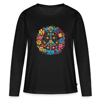 Flower Power Hippie Birthday - May 1993 - Women's Premium Organic Long Sleeve Shirt - black - Front - Julia (174cm)
