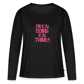 Je suis Kai en train de faire des choses Kai - T-shirt manches longues Premium bio Femme - noir - Devant - Julia (174cm)
