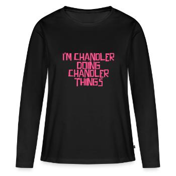 I'm Chandler doing Chandler things - Frauen Premium Bio Langarmshirt - Schwarz - Vorne - Julia (174cm)